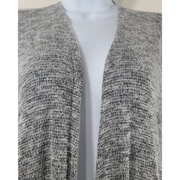 Kona Gray Black Marled Open Front Cardigan Sweater XS Lightweight Soft Flowy - Picture 5 of 6